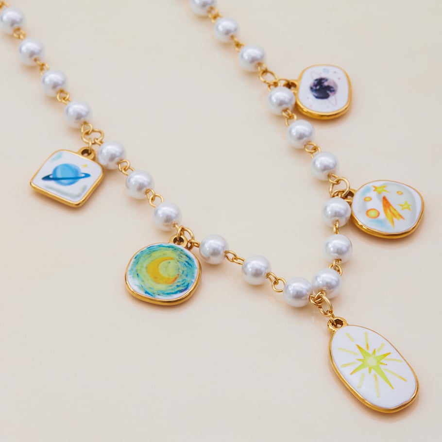 1 Piece Romantic Personality Star Stainless Steel Gold Color Women's Pendant Necklaces Picture4