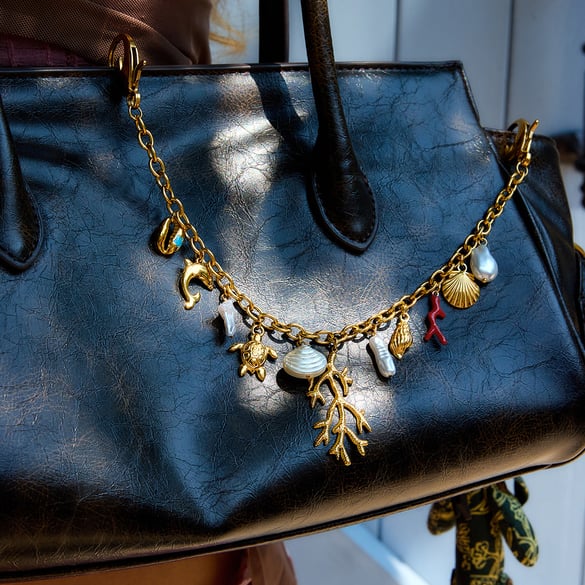 1 Piece Oceanic Shell Stainless Steel Gold Color Women's Bag Chain 2
