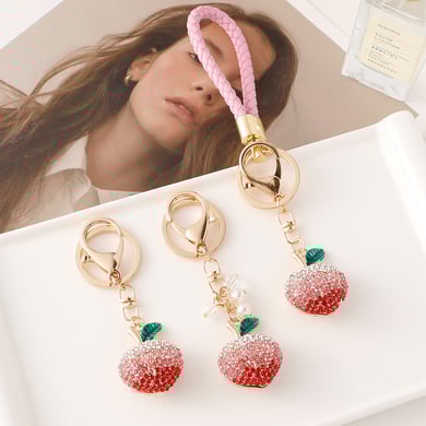 1 Piece Peach Alloy Keychain h5 Picture3