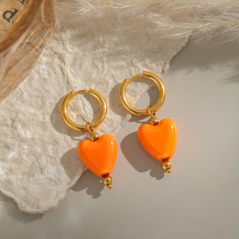 1 Pair Sweet Heart Drop Earrings h5Picture2