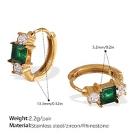 EH1151GNG Pendientes pequeños de circonita verde Imagen4