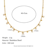 Chain Collection Water Drop Zircon Clip Bead Chain-Gold Picture13
