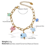 SL169CRG Kleurrijke keramische gouden armband 