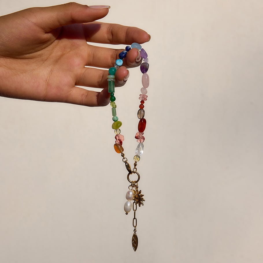 1 Stück polychrome Perlen Edelstahl Gold Farbe Damen Charm Armbänder Bild8