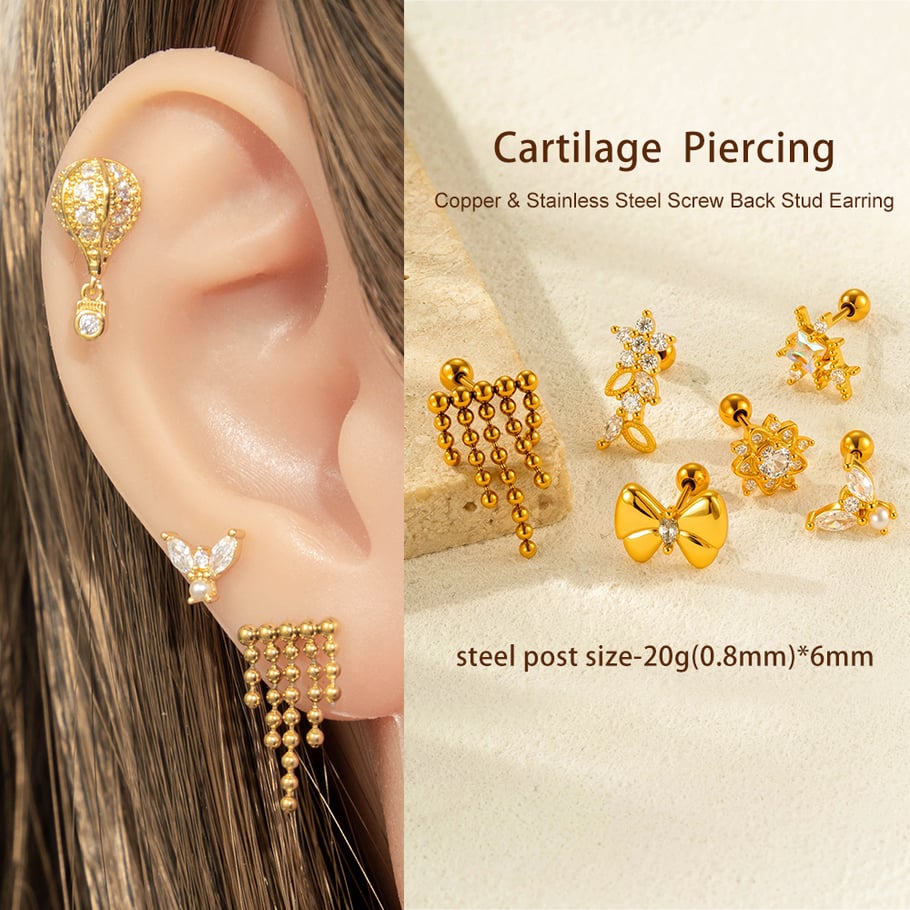 1 Piece Tassels Titanium Steel Zircon Women's Stud Earrings h5Picture5