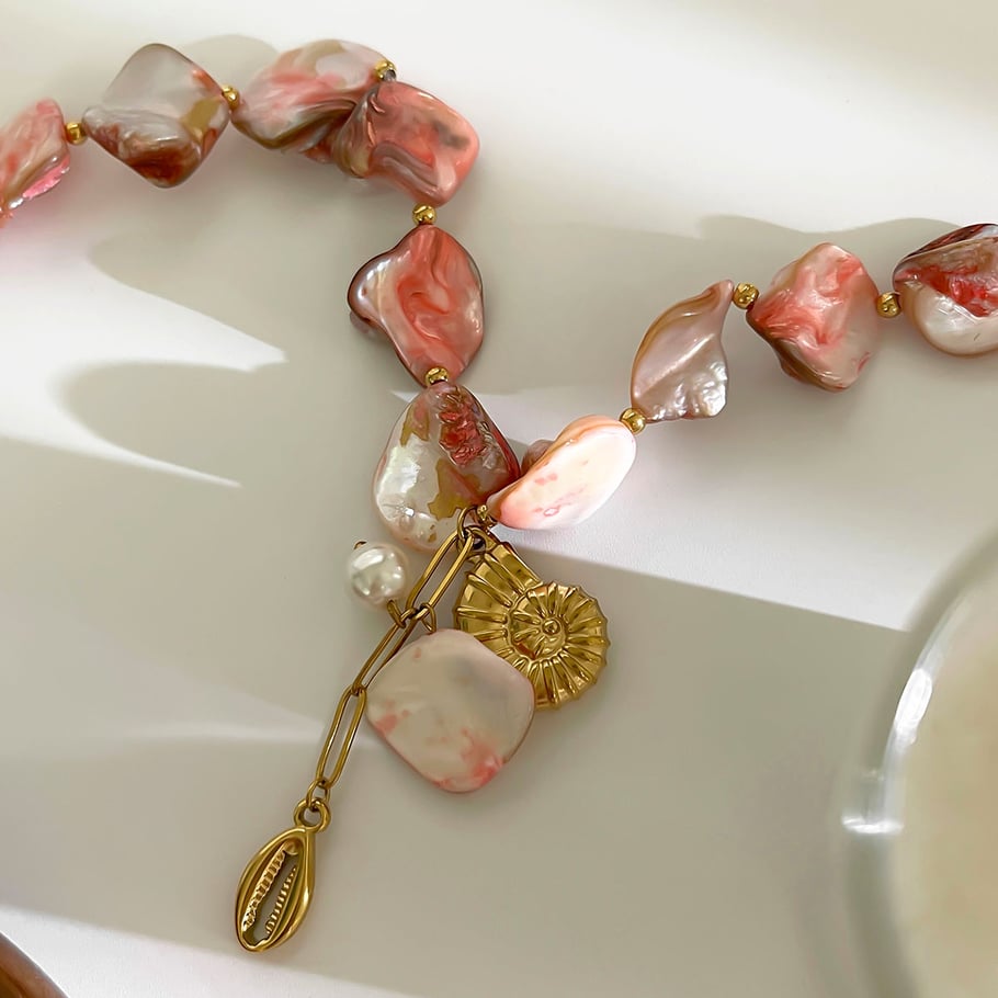 Collana in acciaio inossidabile con conchiglia da 1 pezzo Immagine3