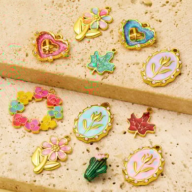 1 Stück Classic Series DIY Blume Edelstahl Gold Farbe Damen Anhänger h5 Bild4