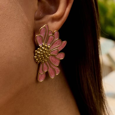 1 Paar bunte Serie süße Blume Edelstahl Gold Farbe Damen Ohrstecker h5 Bild5