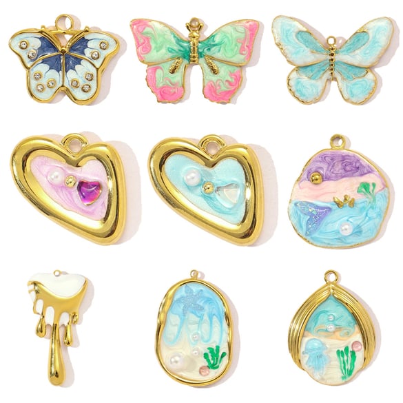 1 Piece Classic Butterfly Stainless Steel Gold Color Women's Pendants