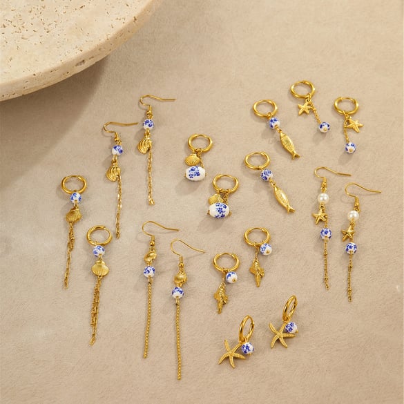 Urlaub Geometrische Edelstahl Gold Farbe frauen Baumeln Ohrringe