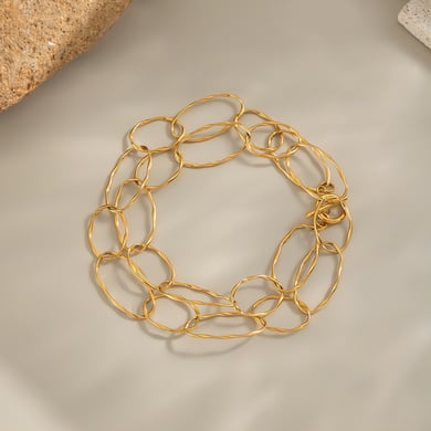 1 collar de cadena de acero inoxidable color dorado h5 Imagen3