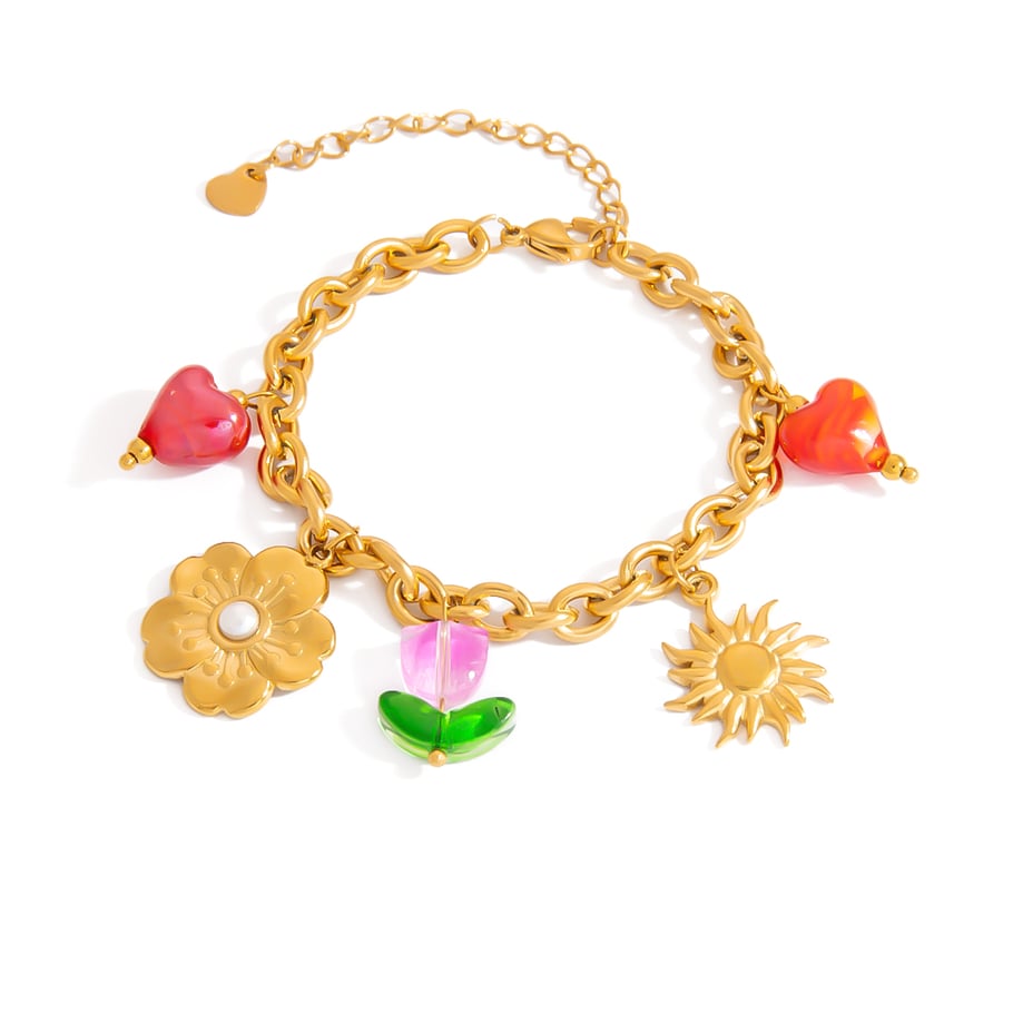 Stainless Steel Gold Color Pendant Necklace 