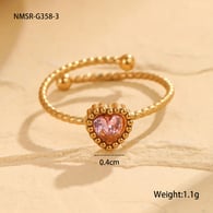 NMSR-G358-3 Pembe Aşk Yüzüğü/One size Resim3