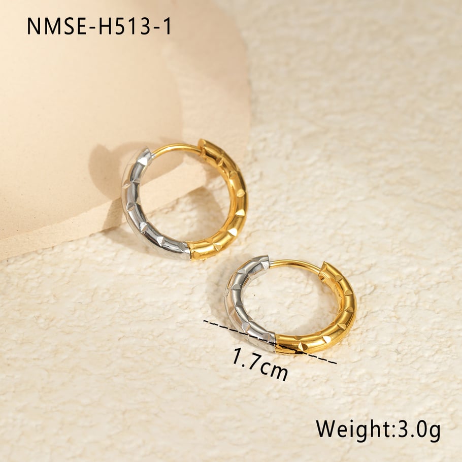 Simple Series Daily Geometric Stainless Steel Women's Hoop Earrings