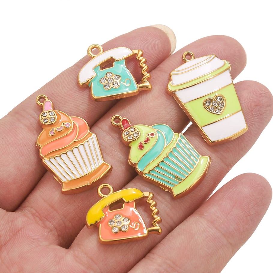 1 stuk grillige cupcake roestvrij staal goudkleurige dameshangers Afbeelding4
