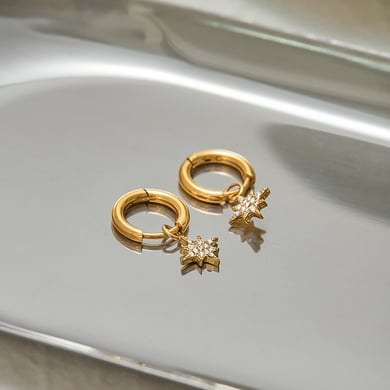 1 Paar Luxuriöse Serie Bär Edelstahl Gold Farbe Damen Creolen h5 Bild5