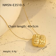 NMSN-E3510-5 Altın Kare Kolye Resim13