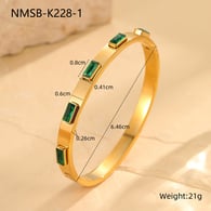 Pulsera de diamantes verdes de 1 hilera NMSB-K228 Imagen6