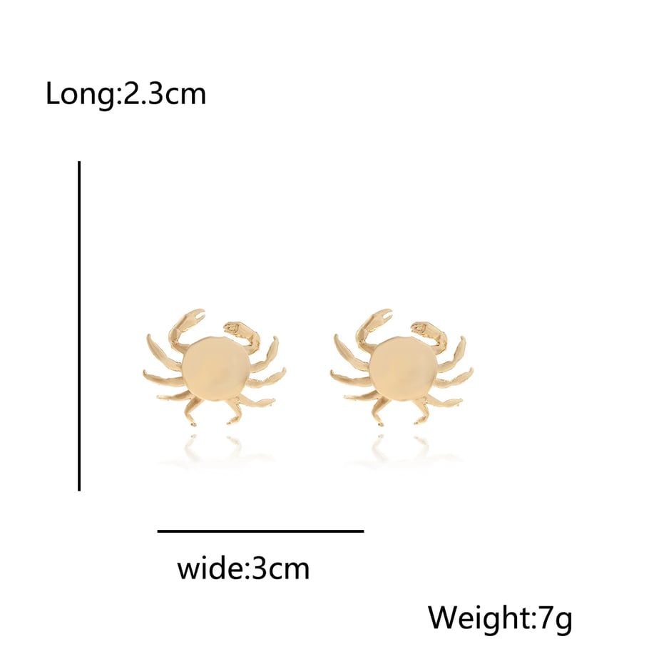 1 Pair Crab Alloy Stud Earrings 