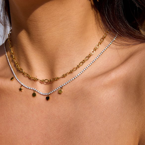 1 Piece Simple Series Classic Twist Stainless Steel Gold Color Women's Chain Necklaces 2
