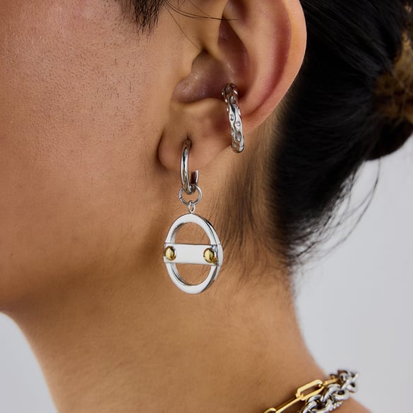 1 Paar Punk Geometrische Edelstahl Gold Farbe Damen Tropfen Ohrringe 2