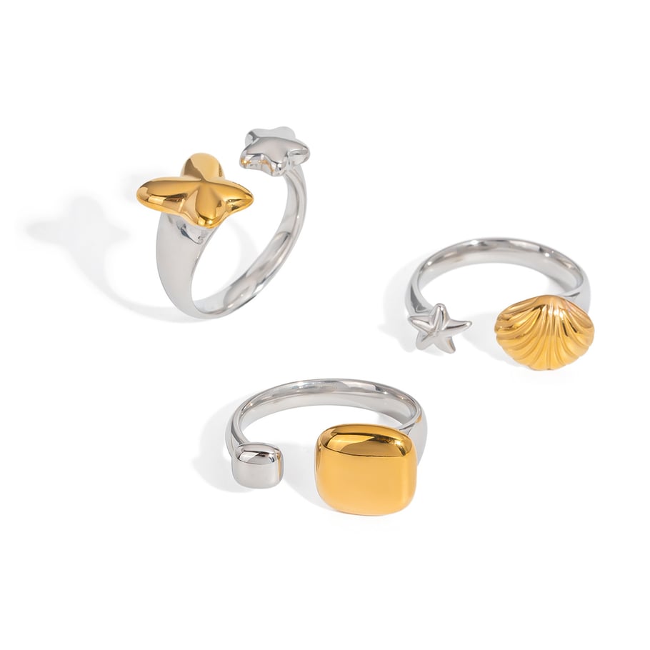 1 anello con dichiarazione in acciaio inossidabile color oceano Immagine5