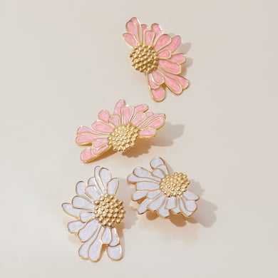 1 Paar bunte Serie süße Blume Edelstahl Gold Farbe Damen Ohrstecker h5 Bild8