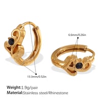 EH1155BKG Pendientes pequeños de diamantes negros Imagen11