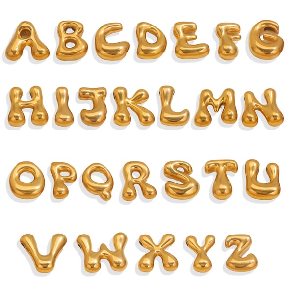 1 Piece DIY Letter Stainless Steel Women's Pendants 2