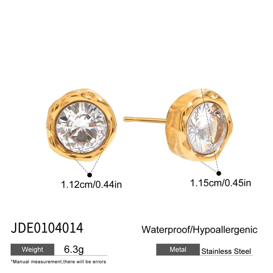 1 Paar Damen-Ohrstecker aus Edelstahl mit geometrischem Muster in Goldfarbe Bild2