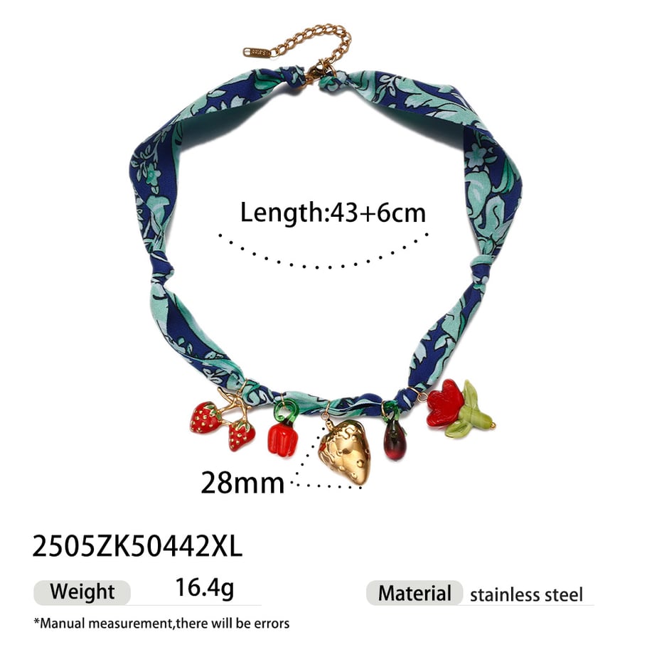 1 Piece Scarf Cute Fruit Pendant Necklaces