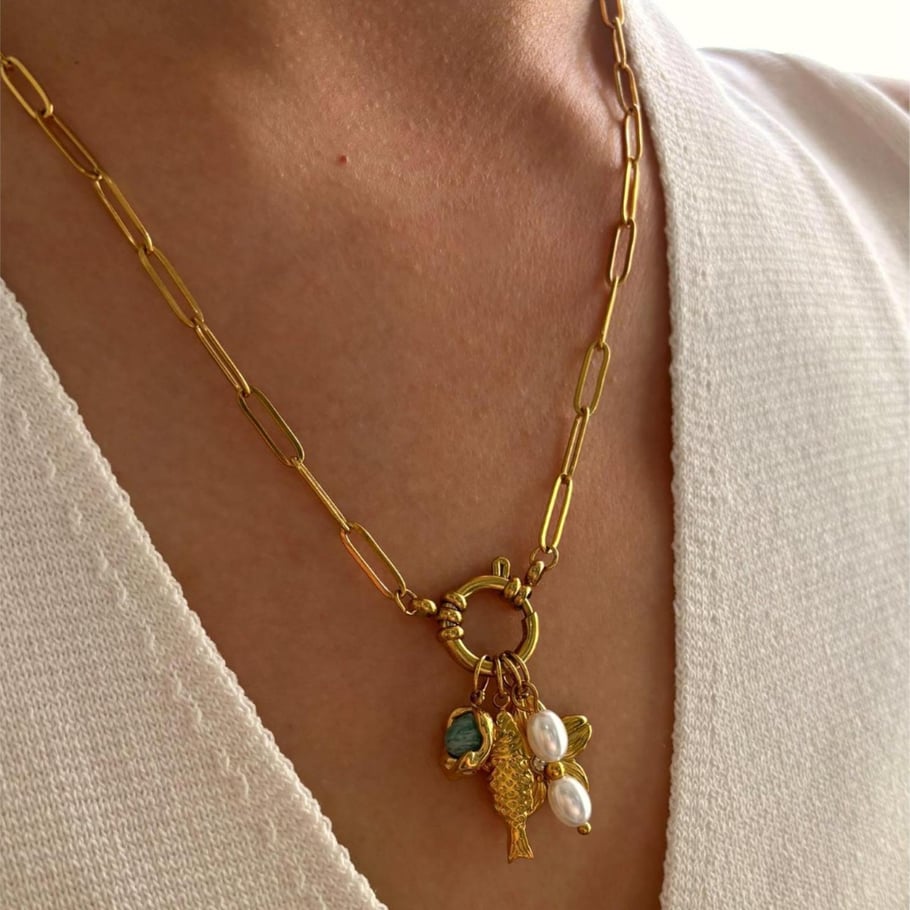 1 Piece Stainless Steel Gold Color Pendant Necklace Picture3