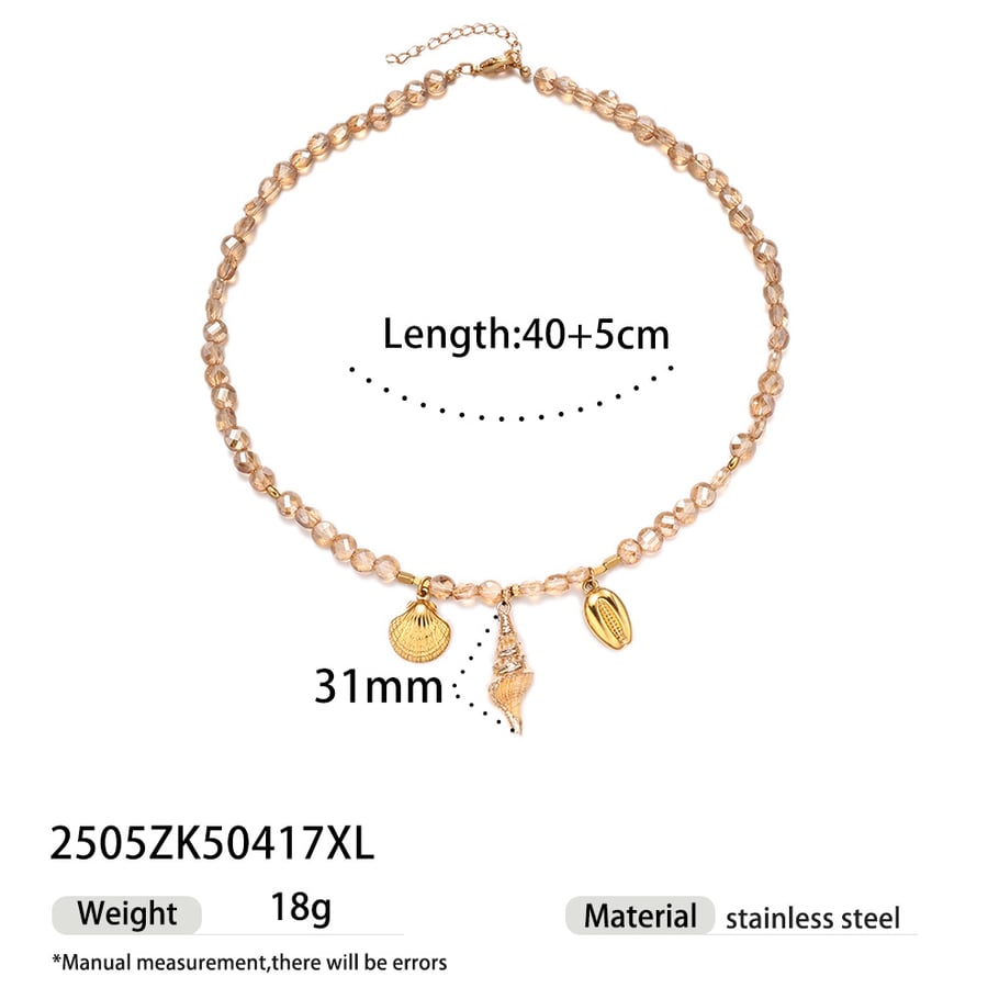 1 Piece Ceramics Charm Beaded Necklaces