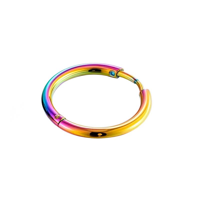 1 Piece Classic Circle Stainless Steel Gold Color Women's Hoop Earrings 