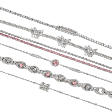 Bracelet chaîne en acier inoxydable pour femme, série luxueuse, motif lettres mignonnes h5 Image7