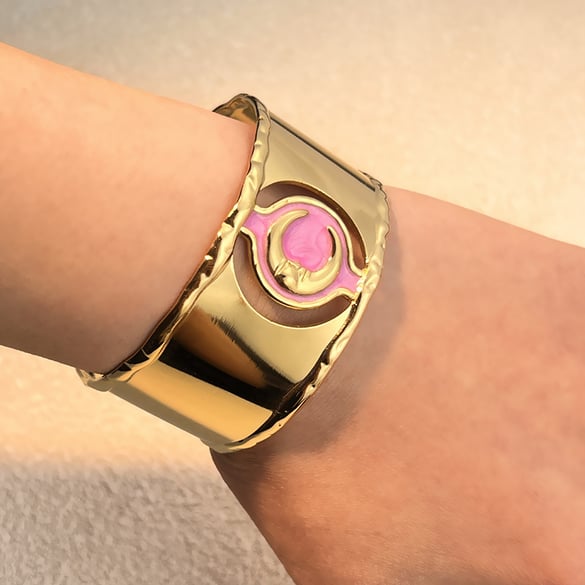 1 Stück Mond Edelstahl Goldfarben Armreif