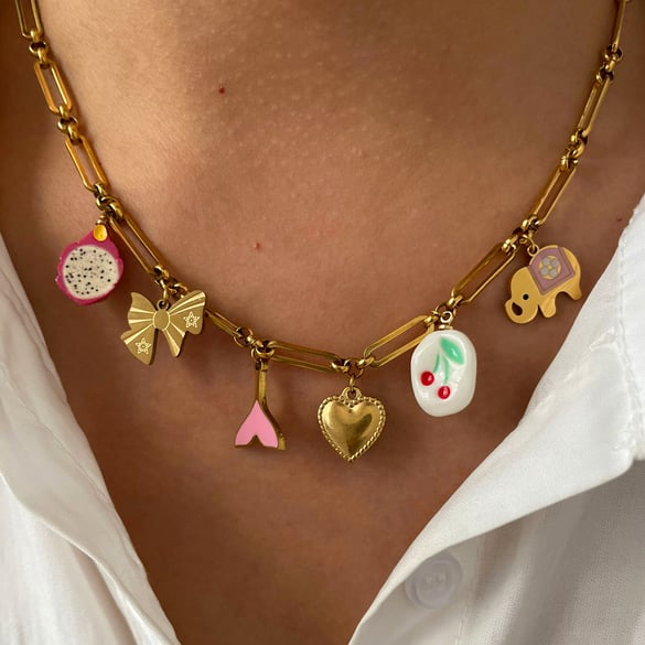 1 Piece Stainless Steel Gold Color Pendant Necklace