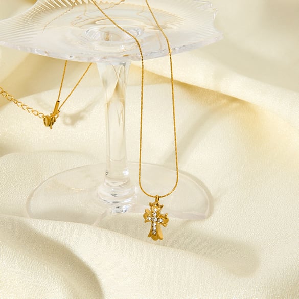 Ethnic Series Ethnic Cross Stainless Steel Women's Necklaces 2