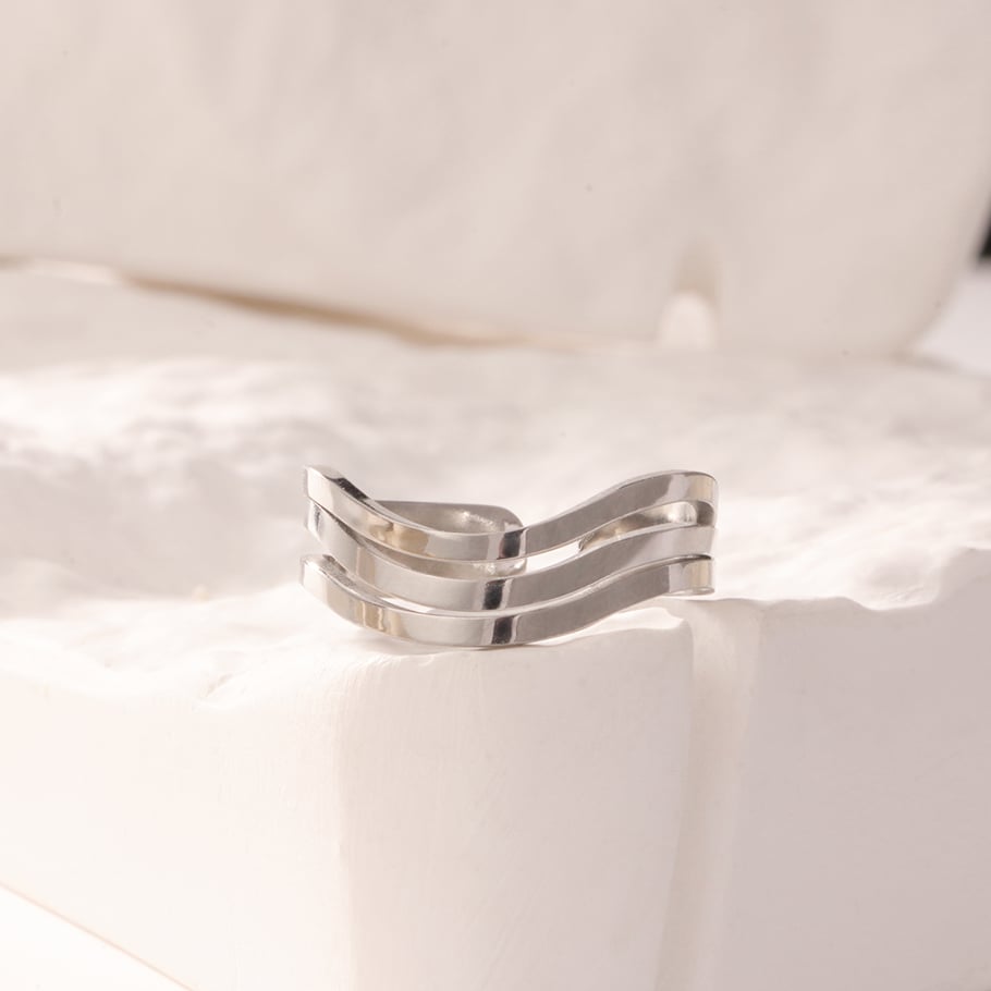1 Piece Simple Series Classic Strip Stainless Steel Gold Color Statement Rings h5Picture6