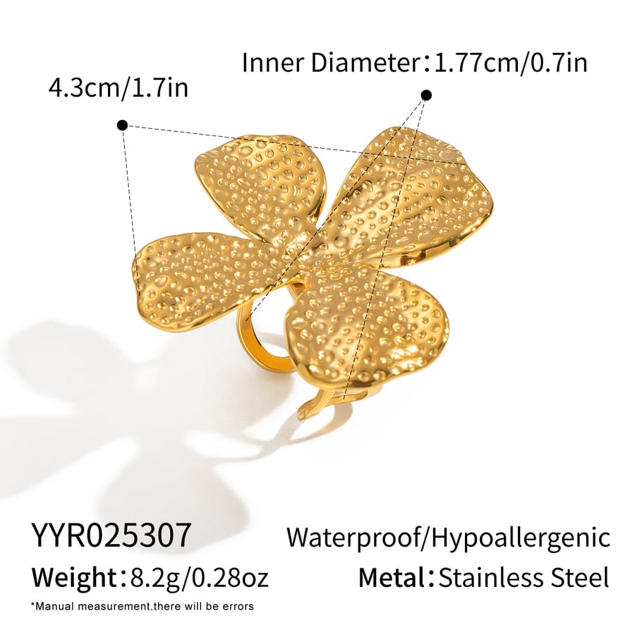 Ohrring-Set mit Blumen-Edelstahl in Goldfarbe 