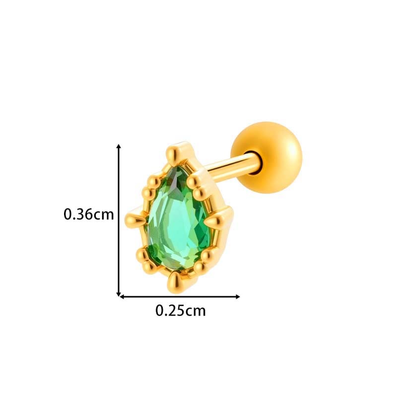 1 Piece Heart Shape Copper Gold Color Zircon Women's Piercings Earrings Picture2