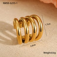 NMSE-G255-1 Einzelner goldener Ohrclip 