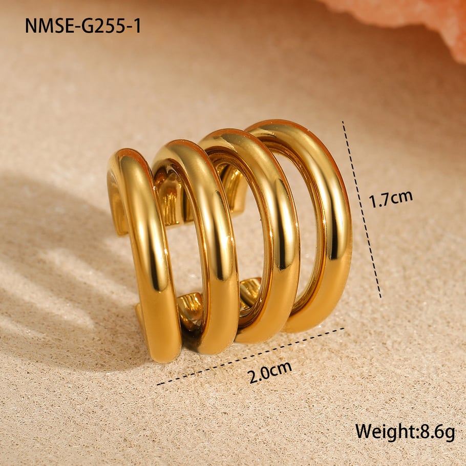 Simple Series Daily Geometric Stainless Steel Women's Ear Cuffs