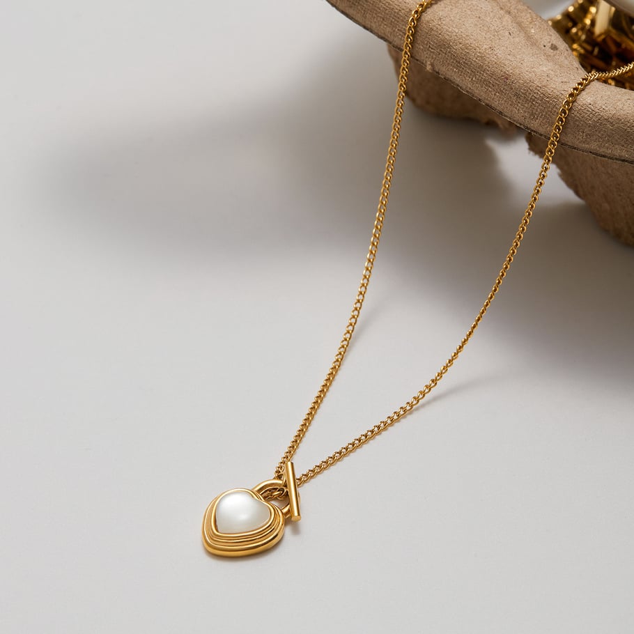 1 Piece Gorgeous Series Elegant Heart Stainless Steel Gold Color Women's Pendant Necklaces Picture8