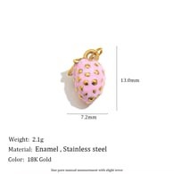 Pendentif fraise goutte d&#39;huile - or - 1 Image30