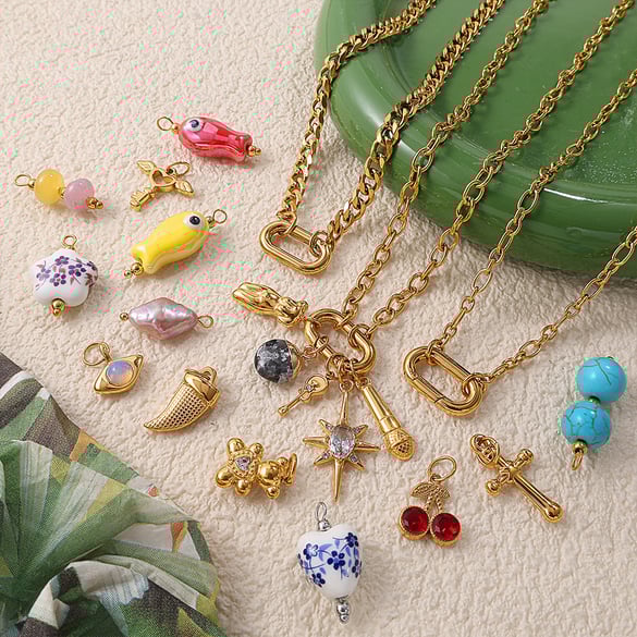 1 Stück einfaches Edelstahl-Charm-Armband in Goldfarbe zum Selbermachen 2