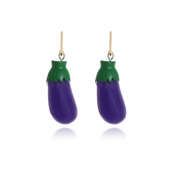 1 Pair Eggplant Resin Drop Earrings 2