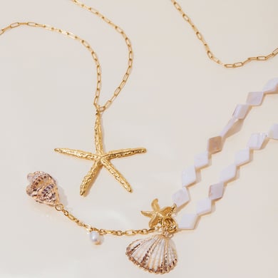 1 Piece Designable Series Vacation Shell Stainless Steel Gold Color Women's Pendant Necklaces h5 Picture8