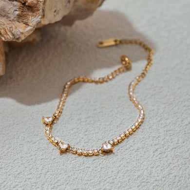 1 Piece Romantic Heart Stainless Steel Gold Color Women's Chain Bracelets h5 Picture7