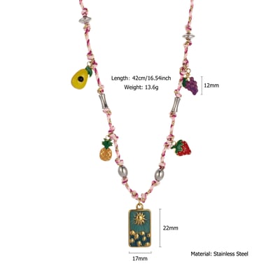 1 Piece Luxurious Series Tarot Stainless Steel Gold Color Women's Pendant Necklaces h5 